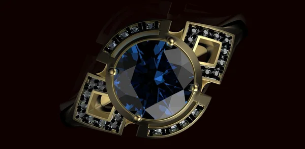 Arany Karikagyűrű, gyémánt. Holiday-szimbólum — Stock Fotó