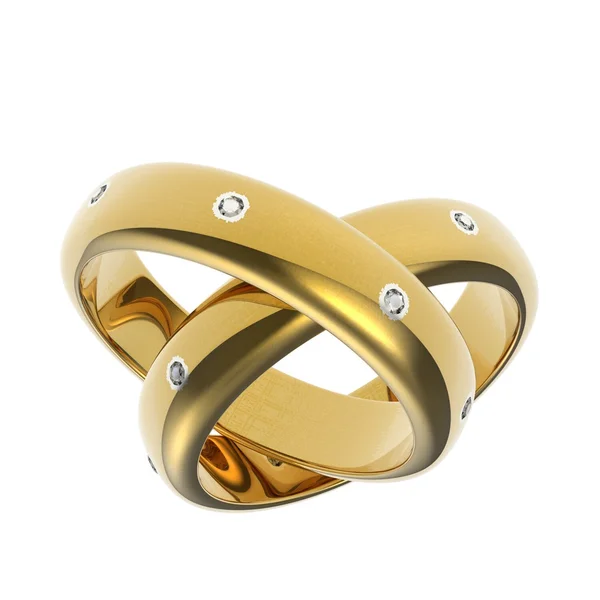 Gold Wedding Ring with diamond. Holiday symbol — Stock Photo, Image