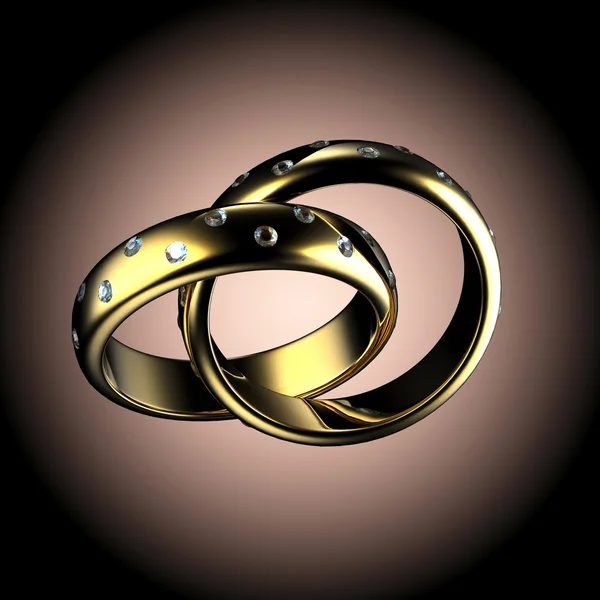 Anel de casamento de ouro com diamante. Símbolo de férias — Fotografia de Stock