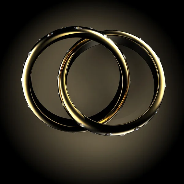 Золотое свадебное кольцо с бриллиантом. Символ праздника — стоковое фото
