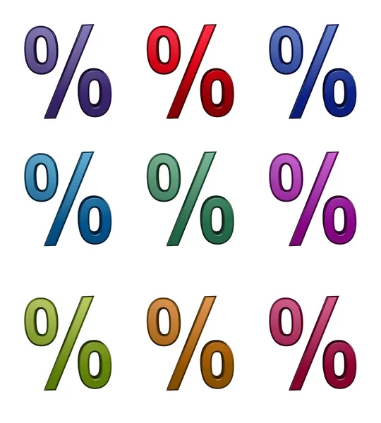 Símbolos de negócios. Percentagem de madeira 3D — Fotografia de Stock