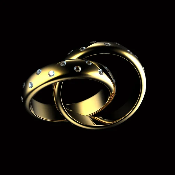Gold Wedding Ring with diamond. Holiday symbol — Stock Photo, Image