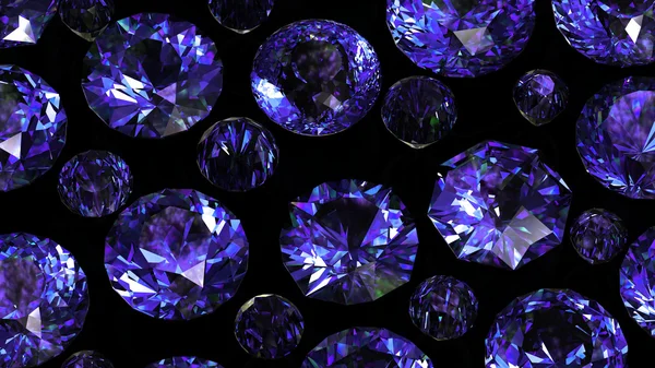 Conjunto de diamantes redondos — Fotografia de Stock