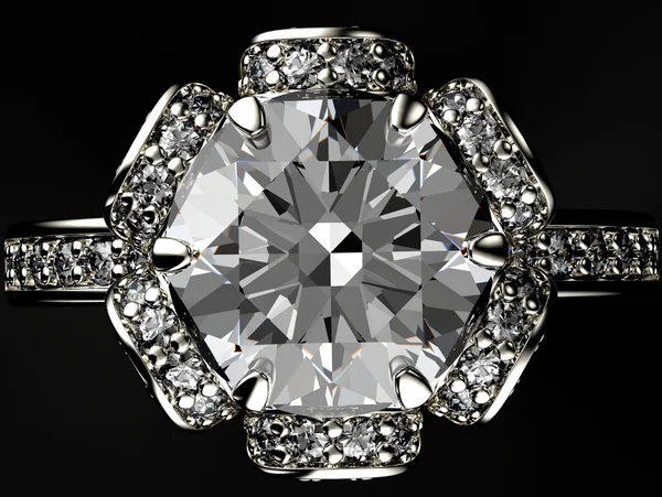 Кільце з діамантом — стокове фото