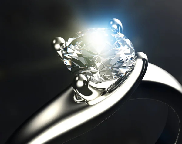 Bague avec diamant — Photo