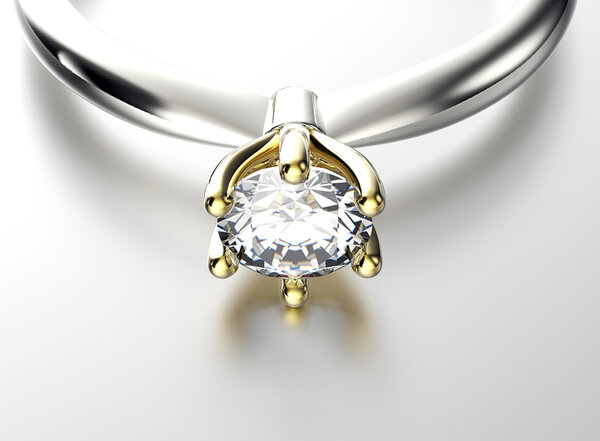 Кольцо с алмазом
