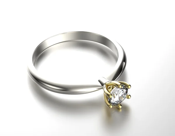Anel de noivado dourado — Fotografia de Stock