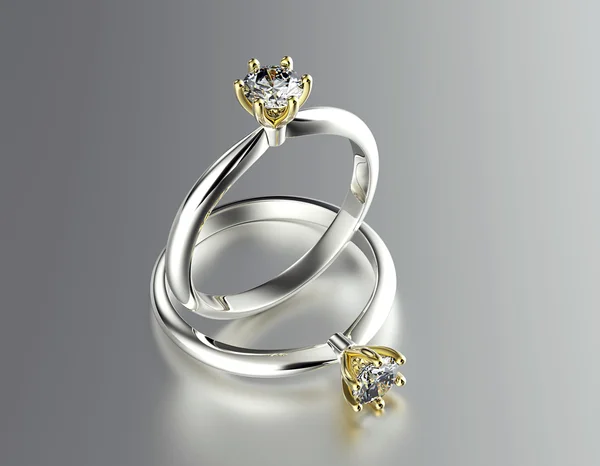 黄金订婚戒指 — 图库照片