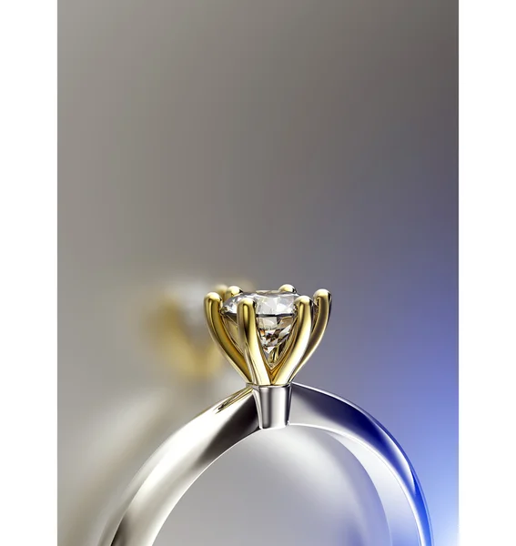 Golden Engagement Ring — Stockfoto
