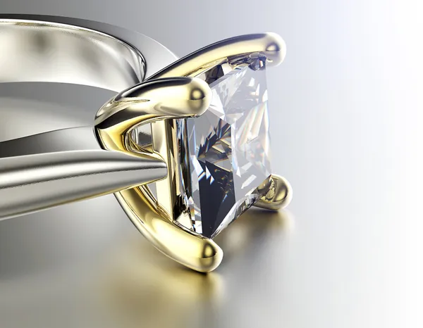 Anillo de compromiso dorado — Foto de Stock