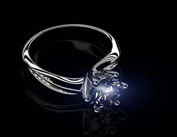 Anello da sposa con diamante — Foto Stock