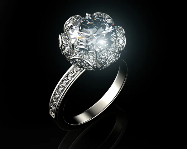 Gyémánt gyűrű — Stock Fotó