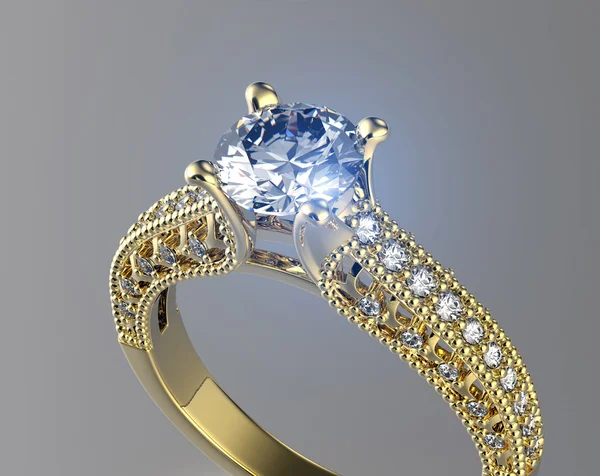 Bague avec diamant — Photo