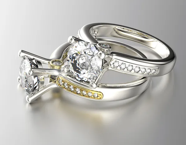 Pierścienie z diamentów — Zdjęcie stockowe