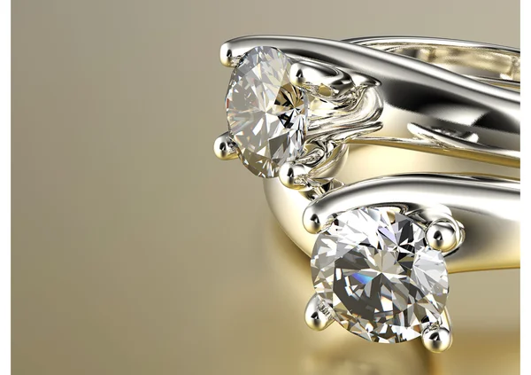 Кольца с алмазами — стоковое фото