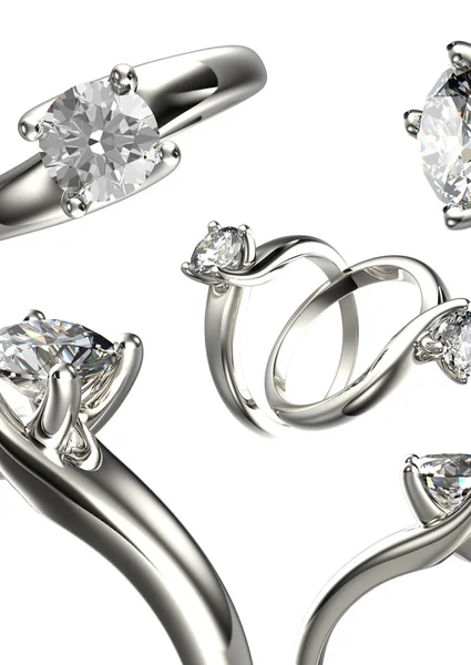 Anillos con diamantes — Foto de Stock