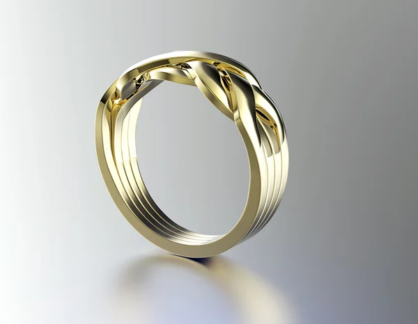 Bague dorée avec ornement — Photo