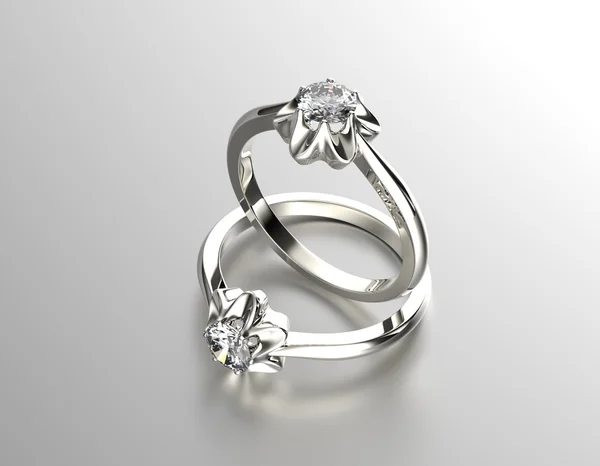 Ringen met diamanten — Stockfoto