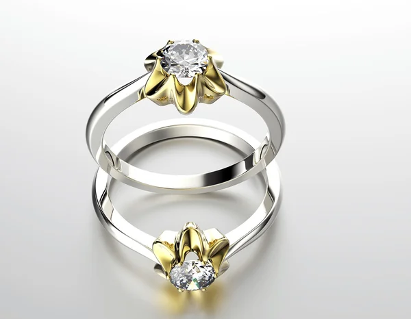 Ringen met diamanten — Stockfoto