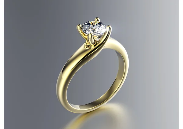 Ring met diamant — Stockfoto