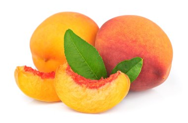 şeftali ve şeftali kesimleri