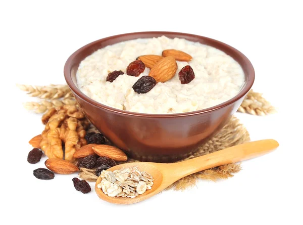 Porridge with nuts — Stock Photo, Image