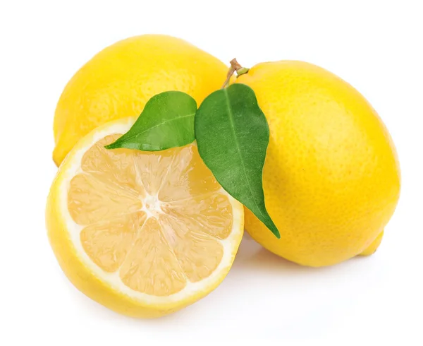 Lemon with leaves — Stock Photo, Image