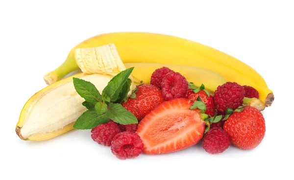 Juicy strawberry with banana — Stock Photo, Image