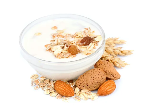 Joghurt mit Müsli — Stockfoto