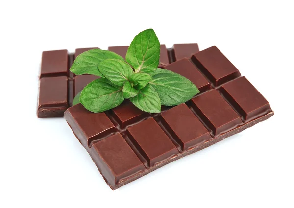Schokolade mit Minze — Stockfoto