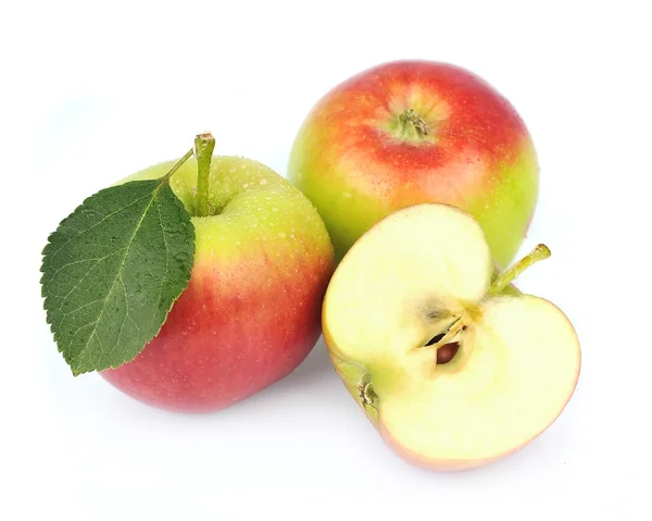 Apple fruits with leaves — Stock Photo, Image