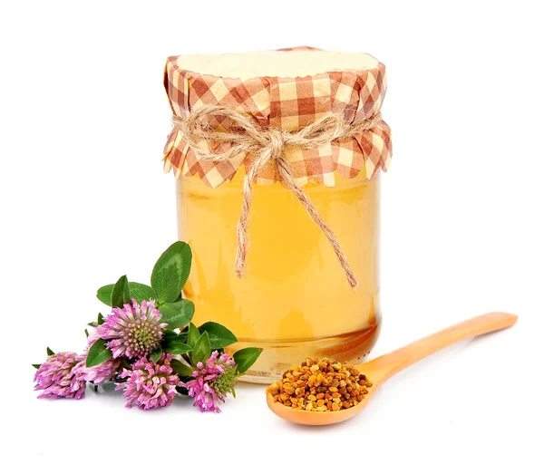 Honey with pollen — Stock Photo, Image