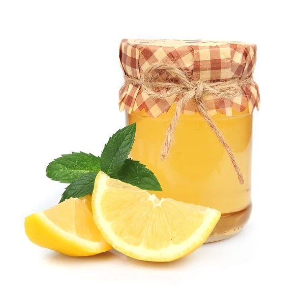 Honey with lemon and mint — Stock Photo, Image