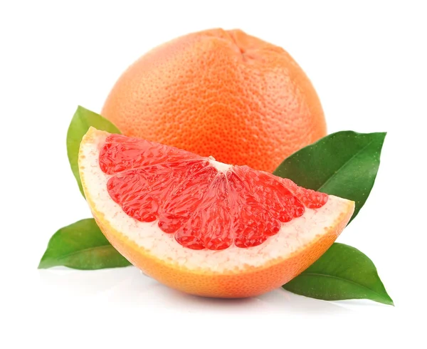 Grapefruit met bladeren — Stockfoto