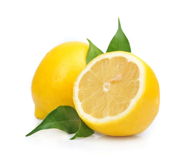 Citron med blad Stockfoto