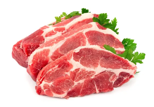 Pezzi di carne grezza — Foto Stock