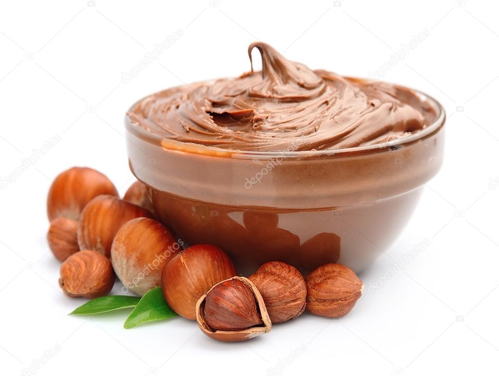 Hazelnut cream with hazelnut nuts