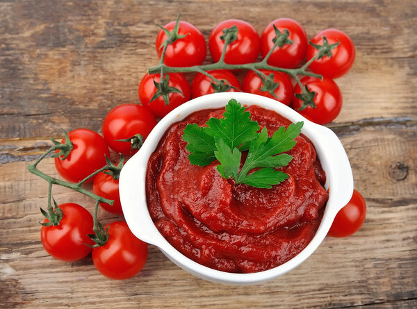 tomatoes paste with ripe tomatoes