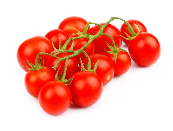 Tomates cereja orgânicos suculentos isolados — Fotografia de Stock