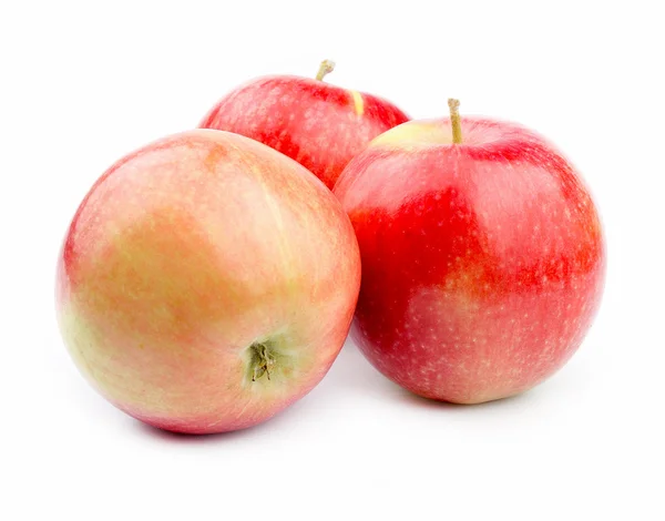 Reife Äpfel Früchte hautnah auf weiß — Stockfoto