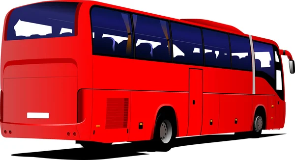 Bus touristique rouge. Coach. Illustration vectorielle pour designers — Image vectorielle