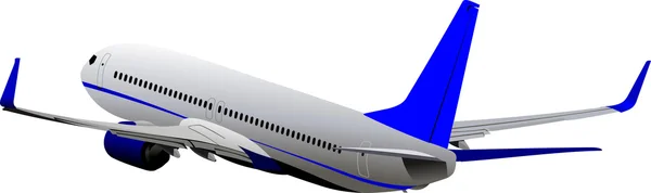 Avión de pasajeros en el aire. Ilustración vectorial — Archivo Imágenes Vectoriales