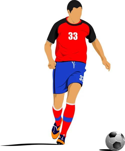 Graczy piłki nożnej (piłka nożna). Kolorowych ilustracji wektorowych dla wyzna — Wektor stockowy