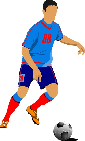 Voetbal (soccer) spelers. Gekleurde vectorillustratie voor desig — Stockvector