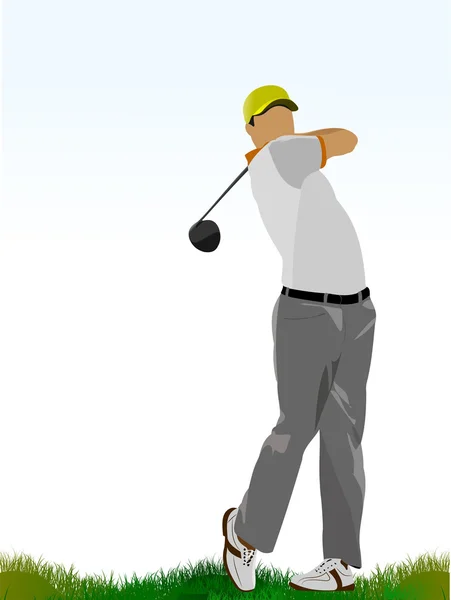 Golfspelers. vectorillustratie — Stockvector