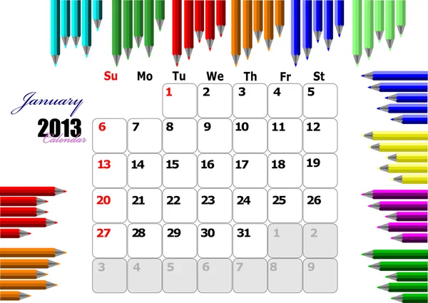 매일 매일 메모 장소 2013 달력입니다. Org로 사용할 수 있습니다. — 스톡 벡터
