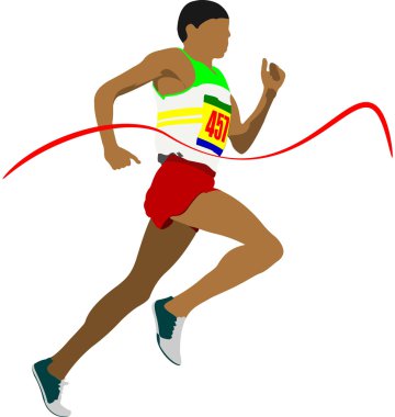 Atletizm. koşan adam. vektör esnaf