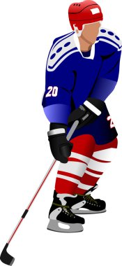 Buz hokeyi oyuncuları. Tasarımcılar için vektör illüstrasyonu