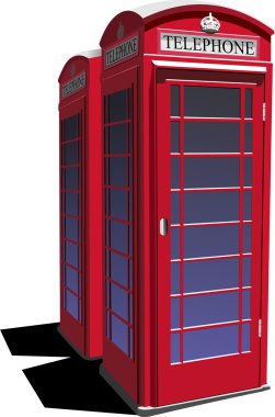 Londra kırmızı kamu telefon kulübesi. vektör çizim