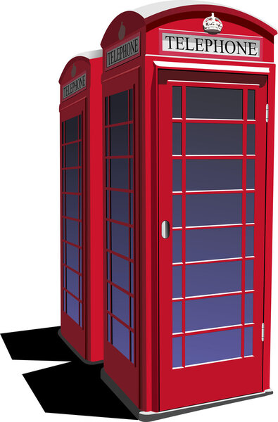 London red public phone box. Vector illustration